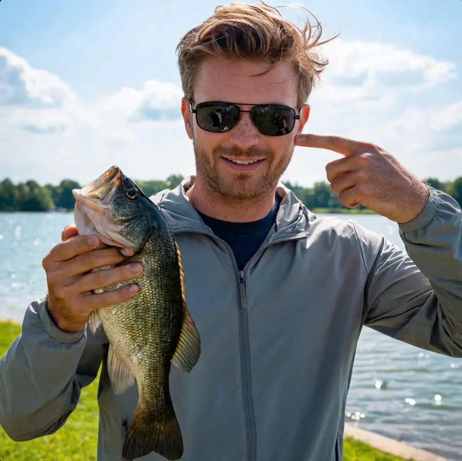 "Fellow anglers, you have to click in here!!! New 3-piece auto-tint polarized sunglasses for men that automatically adjust to changing light. A must-have for outdoor fishing and driving. Three pairs in one set — premium quality without breaking the bank."