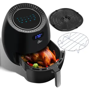 Air Fryer 6.9QT/6.5L, Uten 1700W High-power 8 in 1 Deep Frying Mode, Rapid Heating up, Non-Stick Oven, Oilless Cooking, Fast Heat up/Time Control, LED Digital Touchscreen, Black