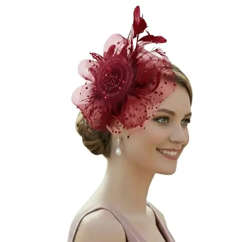Fascinator: Burgundy