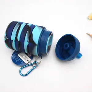 Portable Foldable Water Bottle, Anti-Drop Leakproof Silicone Cup, Reusable Eco-Friendly Travel Mug with Hanging Rope, Outdoor Sports Commute