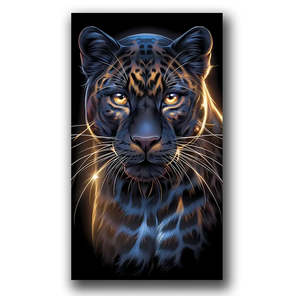 Leopard Large Diamond Art Painting, DIY Full Drill Crystal Rhinestone Kit, Adult Arts and Crafts, Gem Art Wall Decor