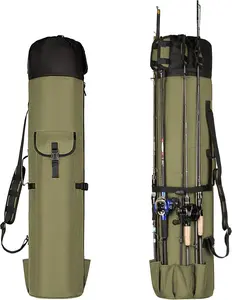 Fishing Rod Carrier - Pole Bag Reel Organizer Case Storage for Gear, Travel - Gifts for Men, Family