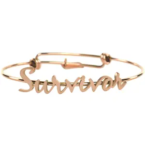 Survivor Script Bracelet - Brushed Rose Gold