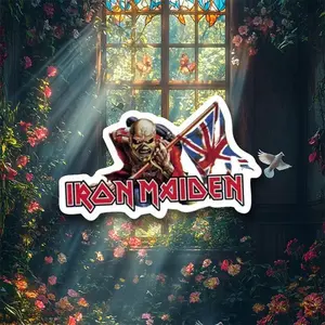 Iron Maiden Skull Sticker Decal Band Album Set, 3pcs Rock Music Fan Art, Perfect for Guitar Cases & Laptops, High-Quality Vinyl Material