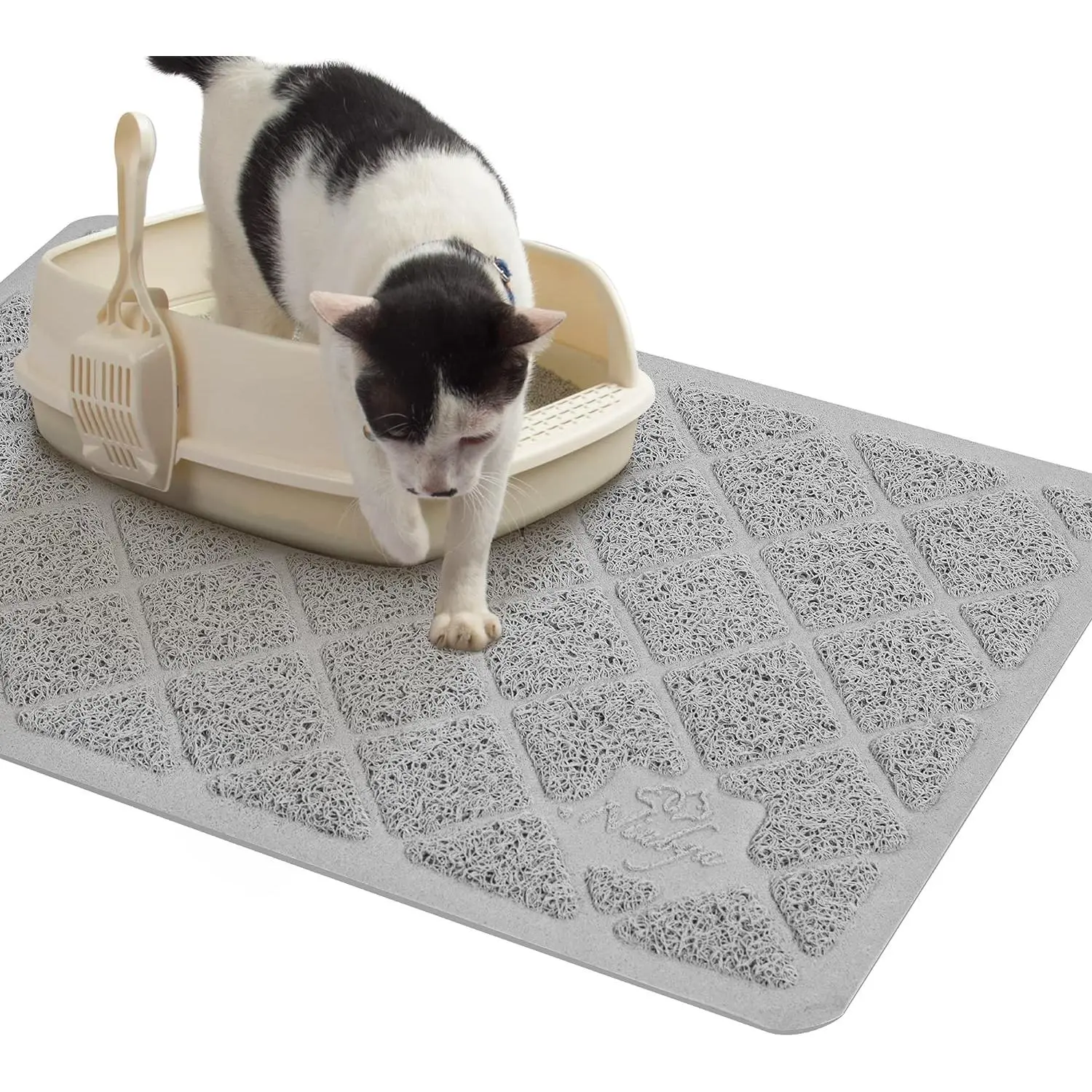 Litter Mat, Litter Box Mat with Non-Slip and  Backing, Litter Trapping Mat Soft on Kitty Paws and Easy to Clean,  Mat  Litter from Box
