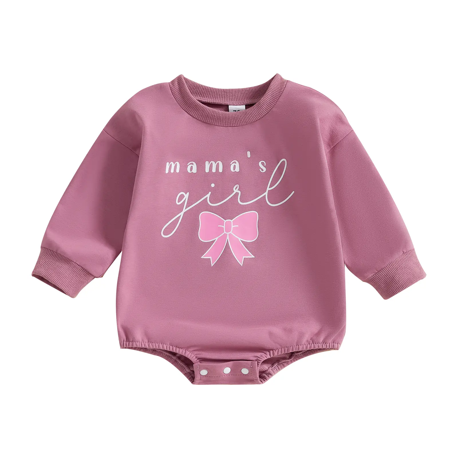 Baby Girls Fall Winter Romper Clothes Outfits, Long Sleeve Mama's Girl Print Onesie Crew Neck Bow Letters Print Bodysuit Clothes for Casual Daily