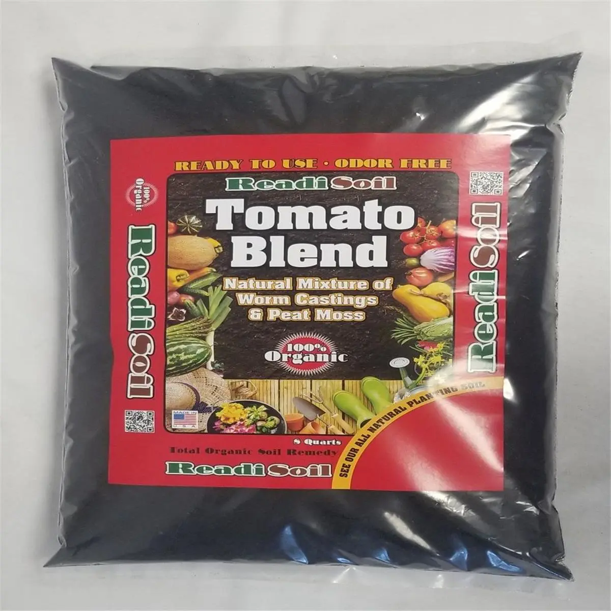 212 MAIN Readi Soil RSTB-8 8 qt. Natural Organic Worm Castings Tomato Organic Potting Soil - Peat Moss Mix & Plant Rooting Mixture, Natural Blend