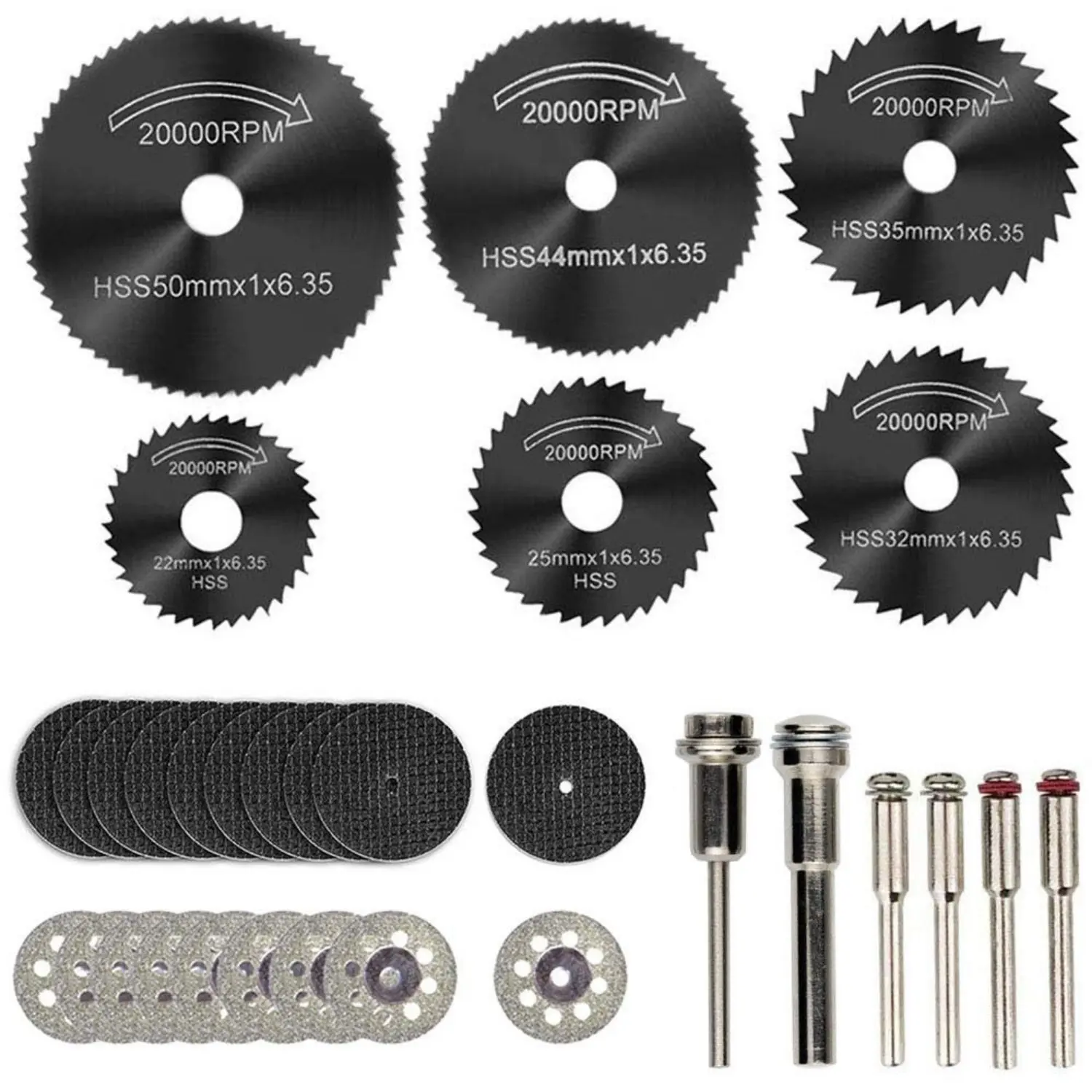 Cutting Wheels for Dremel Rotary Tool, Diamond Metal Wood Cutting Wheels and Drill Cutting Disc with 1/8" Shank and Resin Cutting Off Wheels with Mandrels for Wood Metal DIY Craft