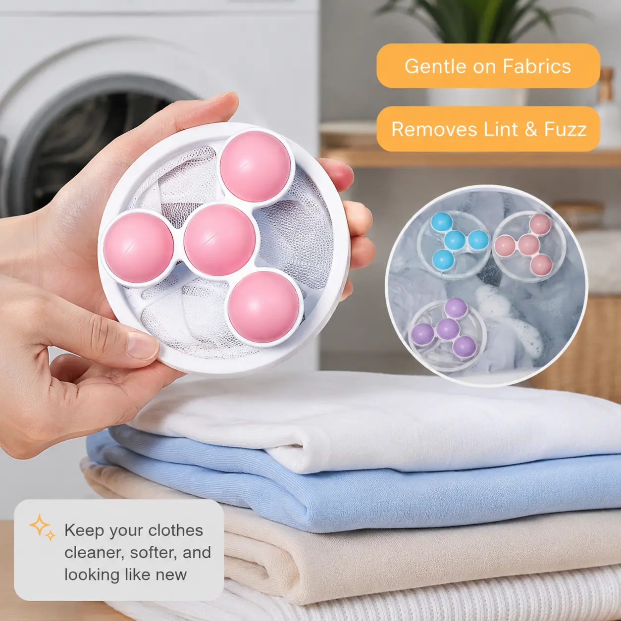 3 Counts Washing Machine Filter Bag,Floating Lint Catcher Traps Human Hair Fabric Scraps During Laundry,Random Color