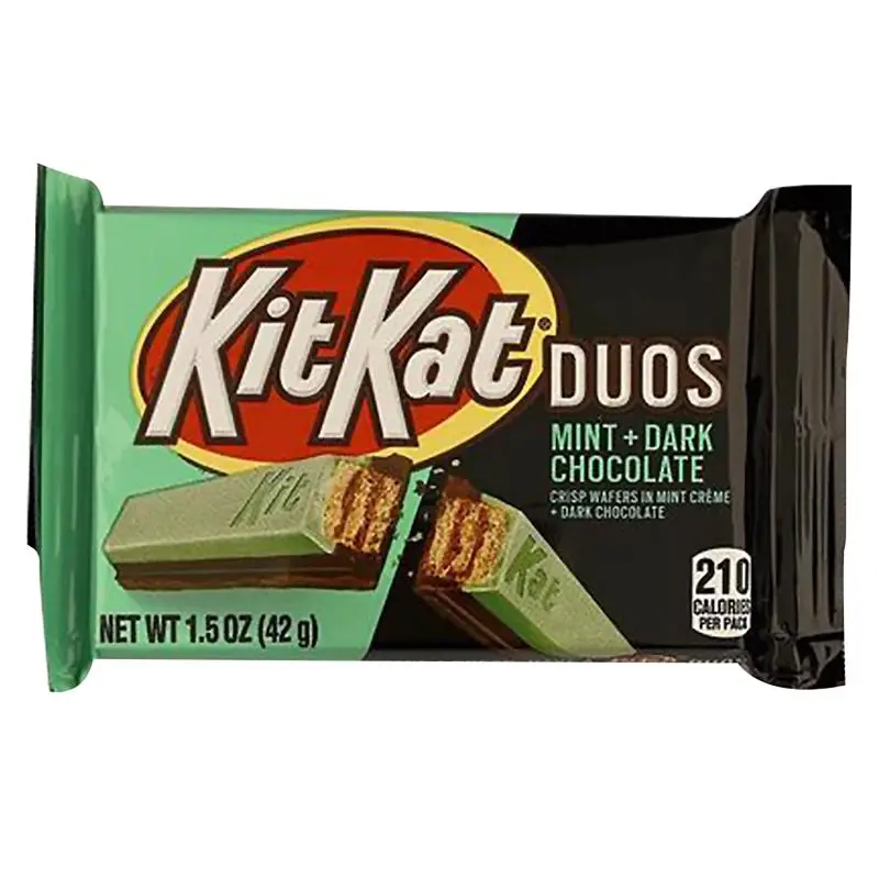 Kit Kat Duos Mint and Dark Chocolate Candy Bars, Crisp Wafers, Full Size 1.5 oz Individually Wrapped (Pack of 24)