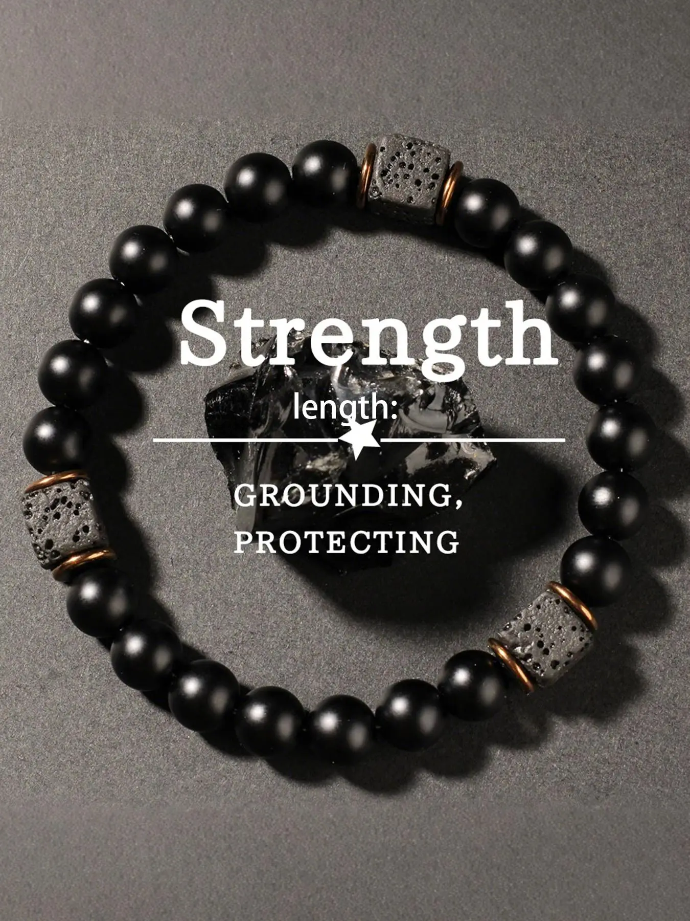 Men's Onyx Stone Beaded Bracelet, 8mm Matte Beaded Bracelet, Grounding & Protecting Stone, Fashion Jewelry Accessories for Men