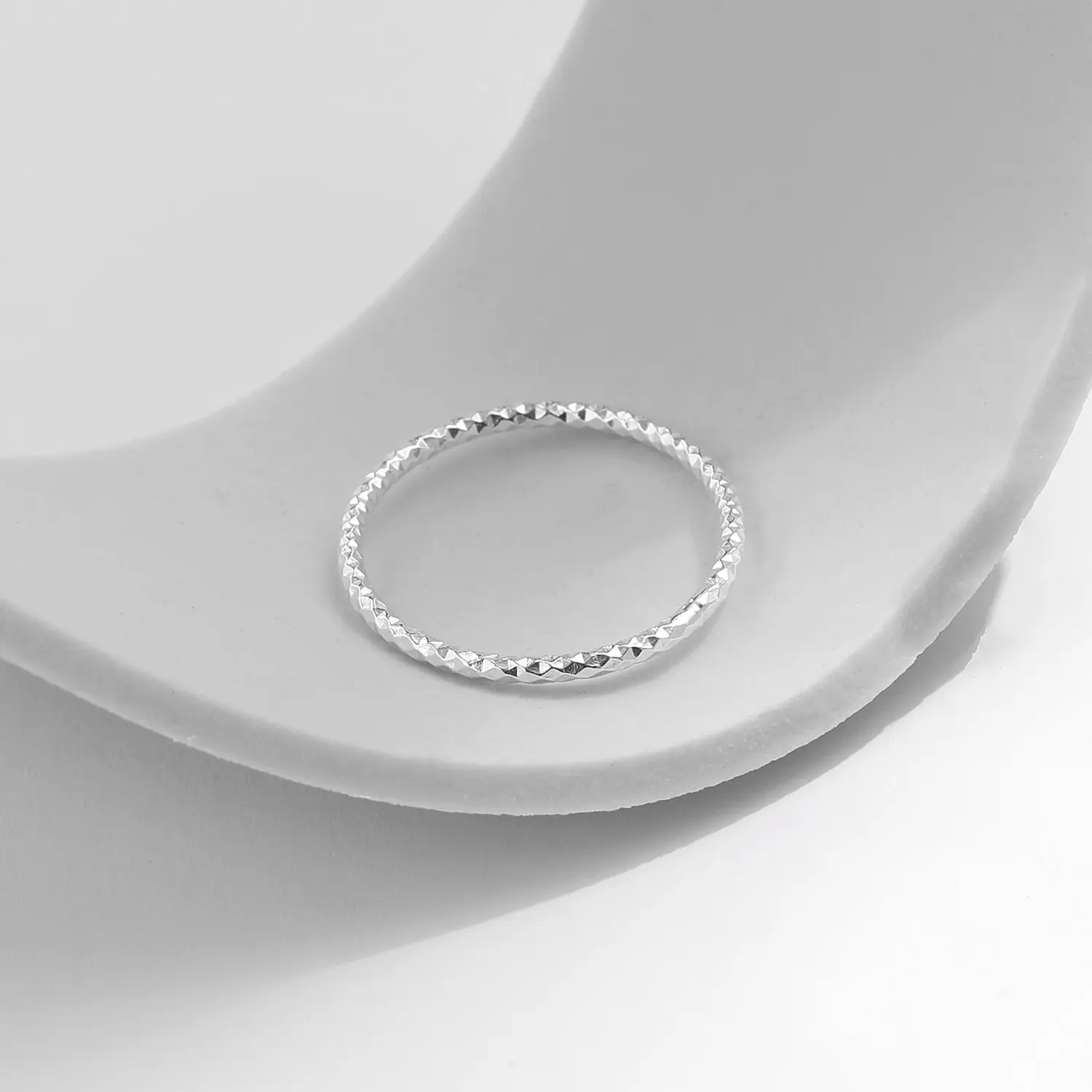 925 Sterling Silver Ring for Women, 1mm Ultra-Thin Minimalist Textured Band for an Elegant Ring Stack and Jewelry Stack, Meaningful Gifts