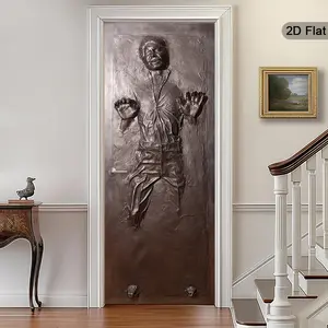 Star Wars Yoda Master Self-Adhesive Door Stickers, Retro Pop Culture Wall Art, Bedroom Living Room Home Decor Posters, Flat Film Poster