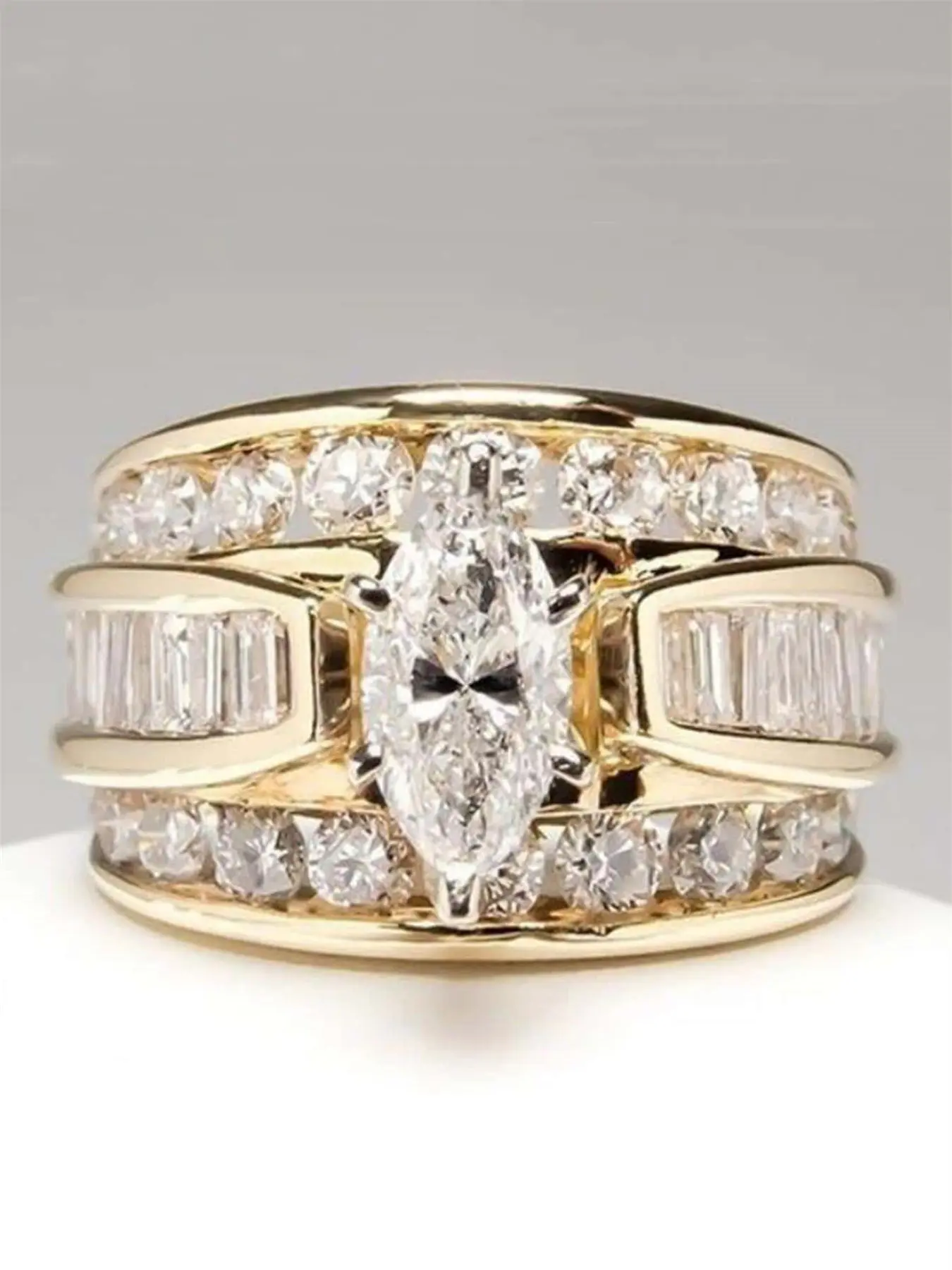 1 PC Fashion Cubic Zirconia Solitaire Cz Ring For Women For Valentine's Day Gift Wedding Party Jewelry Solitaire Engagement Rings