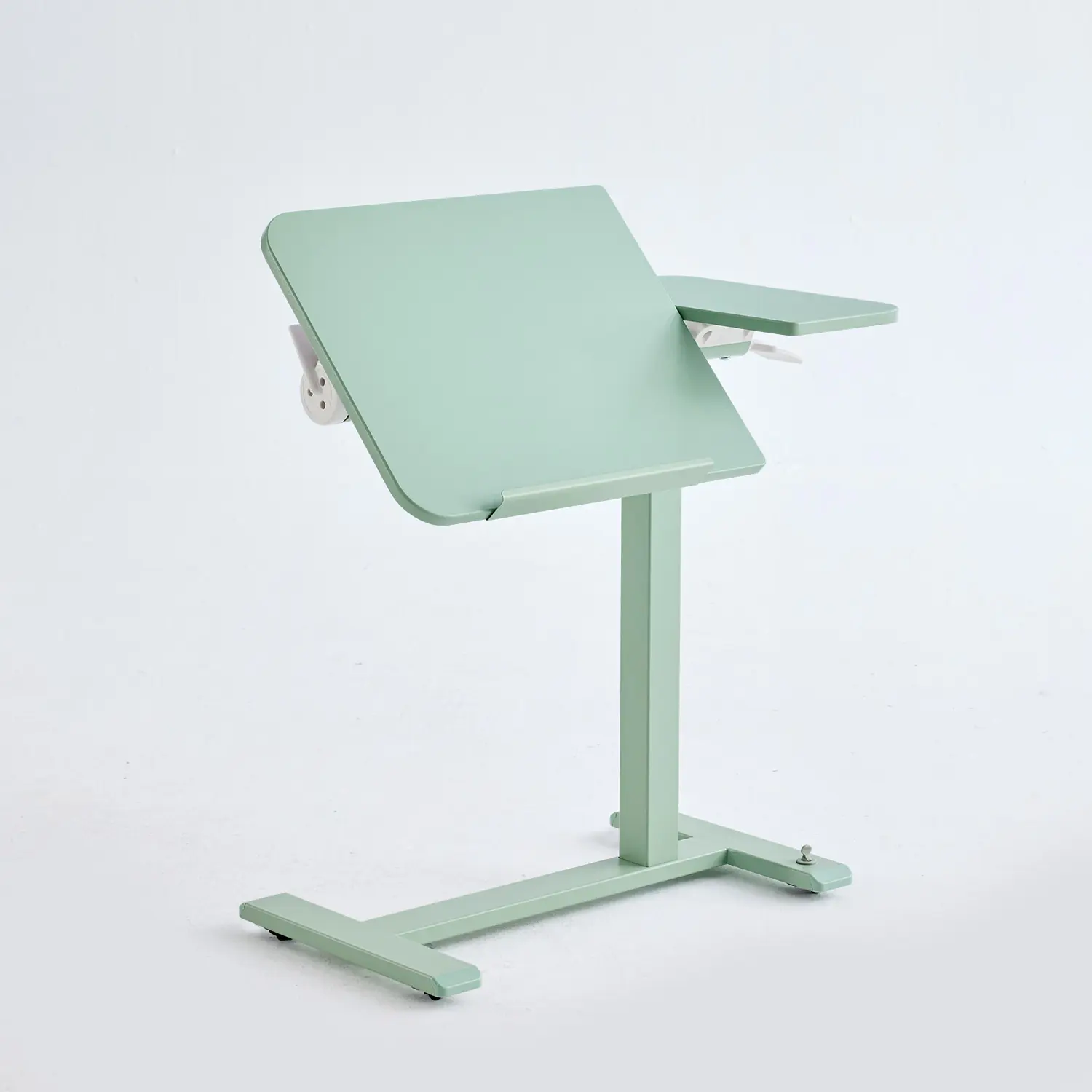 MUSSO D5 Mobile Standing Desk - Home Office Furniture, 68-108cm Height Adjustable, 0-90° Flippable PU Leather Work Surface, 15kg Capacity Aluminium Frame, Portable Ergonomic for Home Office & Bedside Use, Mobile Desk