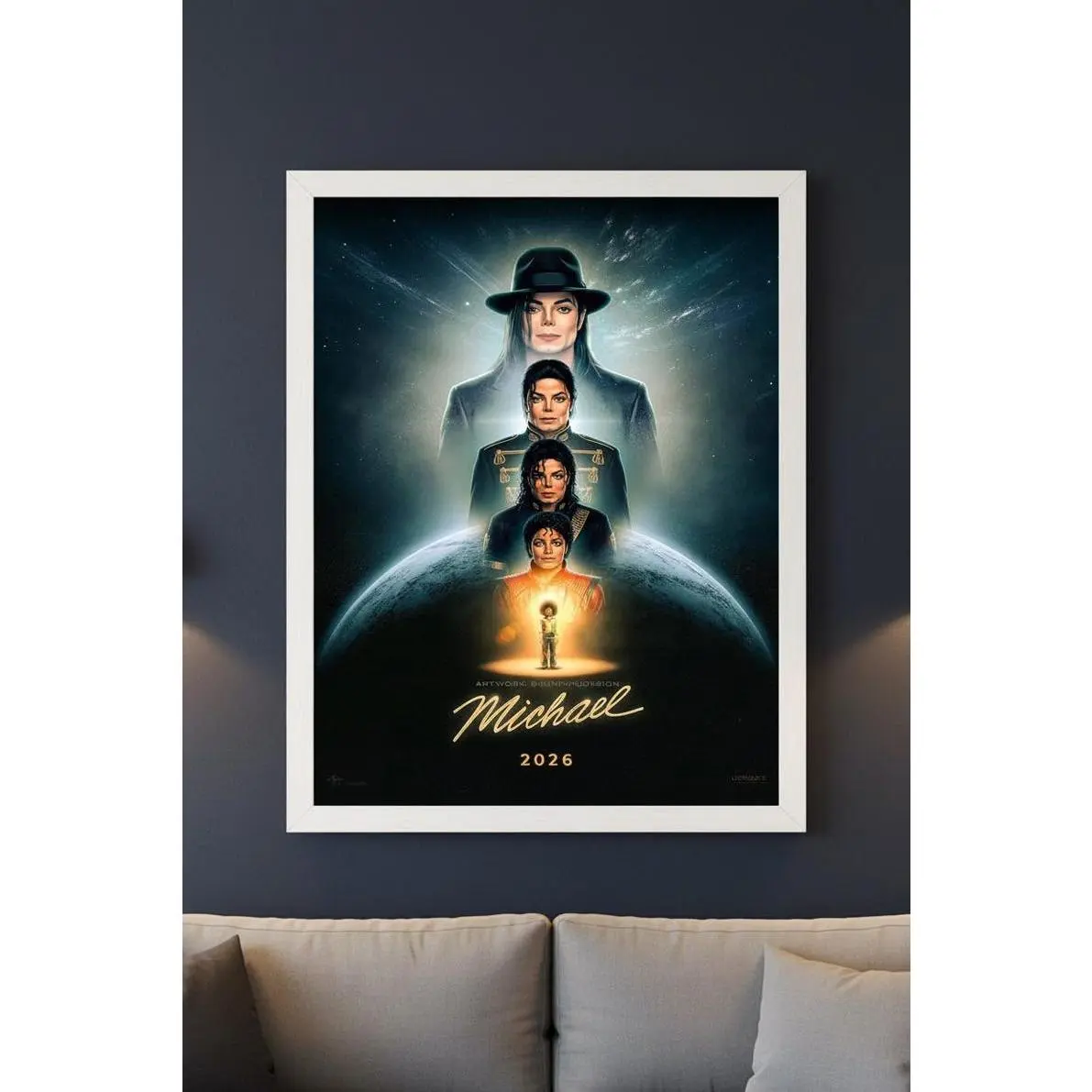 Michael Jackson Glitter Glove Poster, King of Pop Wall Art, Retro Music Print (Frame Not Included)