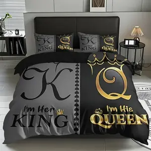 2/3pcs Royal Chess Pattern Theme Luxury Duvet Cover Set(1* Duvet Cover+1/2*pillowcase,no Filling)Skin-friendly Soft Digital Print Bedding Set,New Year, Birthday And Festival Gifts For Family ! All Season UseMachine Washable Decorative Bedding Set