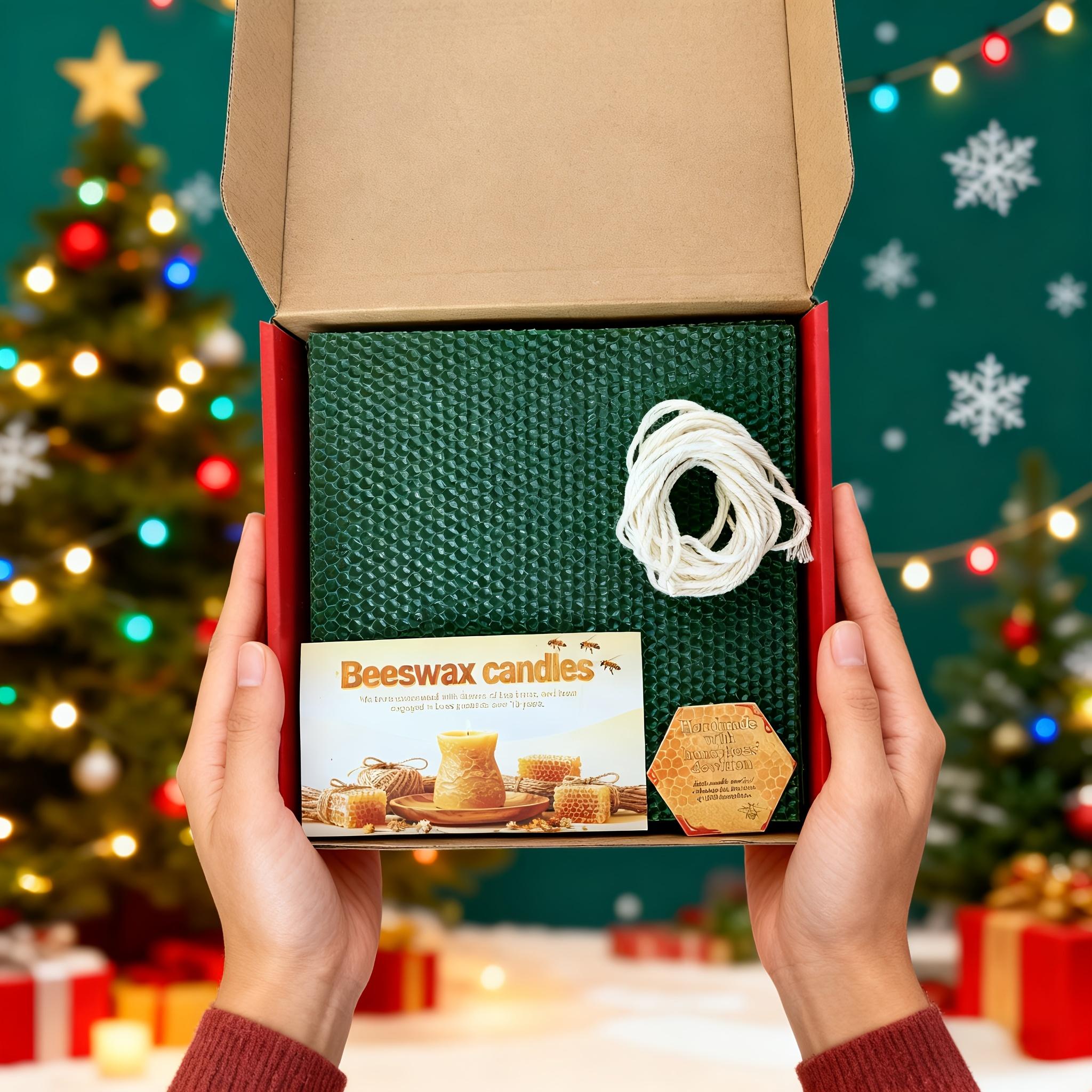 Christmas-themed beeswax candle making kit, 16 pieces of holiday-colored beeswax sheets, DIY candle material kit, candle making, suitable for children and adults' crafts and Christmas gifts, event parties, DIY craft enthusiasts, watermelon， home decor
