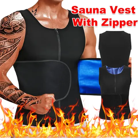 CATTIBOR Men's Thermal Sauna Vest - Soft Breathable Tight Athletic Workout Gym Clothing, Sleeveless Shapwear Tank Top for Fitness Exercises