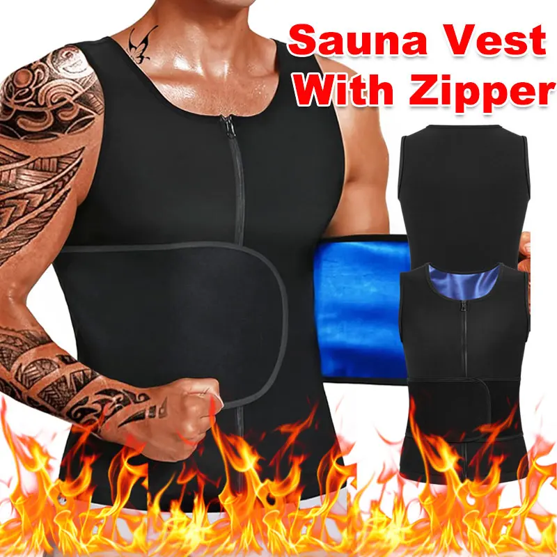 CATTIBOR Men's Thermal Sauna Vest - Soft Breathable Tight Athletic Workout Gym Clothing, Sleeveless Shapwear Tank Top for Fitness Exercises