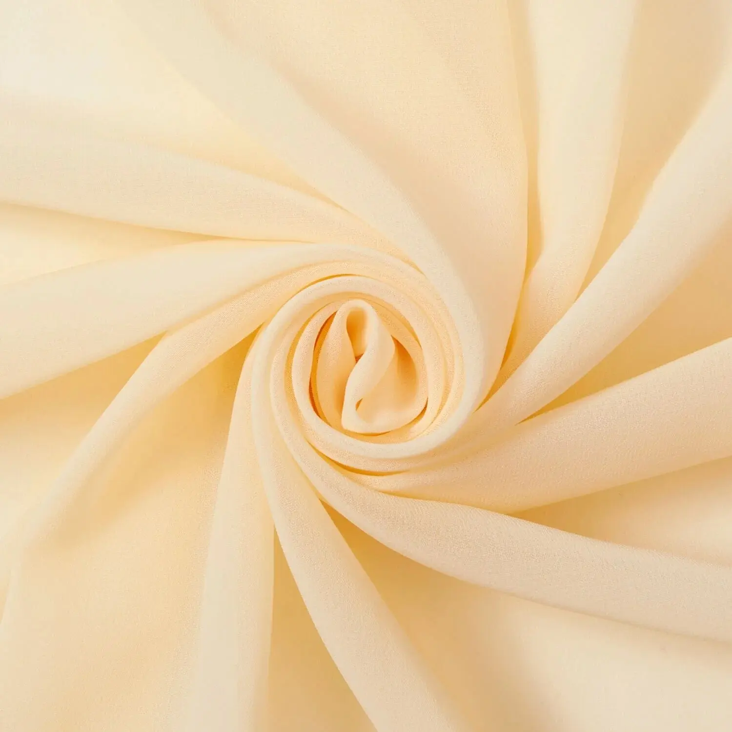 Pearl Chiffon Fabric| Banana Beige, Poly-Blend, 58"—Sold by the Yard