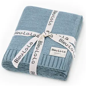 Bleu La La - Heritage Knit Organic Luxury Knit Baby Swaddle Blanket