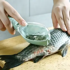 1pc Manual Fish Scaler – PP Plastic Fish Scale Scraper – Non-Electric Kitchen Tool for Cleaning Fish