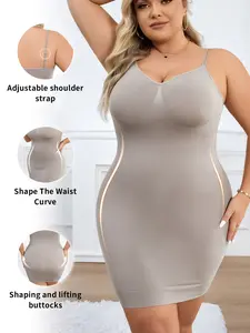 Plus Size Women's Sexy Bodycon Dress, High Waist Tummy Control Tank Top, Backless Slimming One-Piece Bodysuit