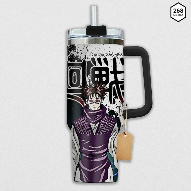 Jujutsu Kaisen Choso Cursed Womb Graphic Insulated Tumbler With Handle Double Printed Travel Mug 20oz 40oz Stainless Steel Cup Gift For Anime Fan