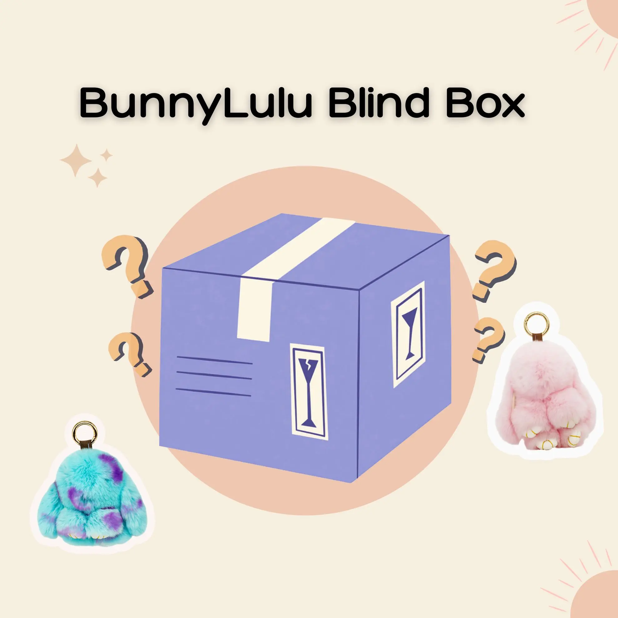 NO BRANDE Blind Box Keychain, 1 Puffy Surprise Bunny with Handmade Quality, Aesthetic Bag Charm for Handbags & Backpacks