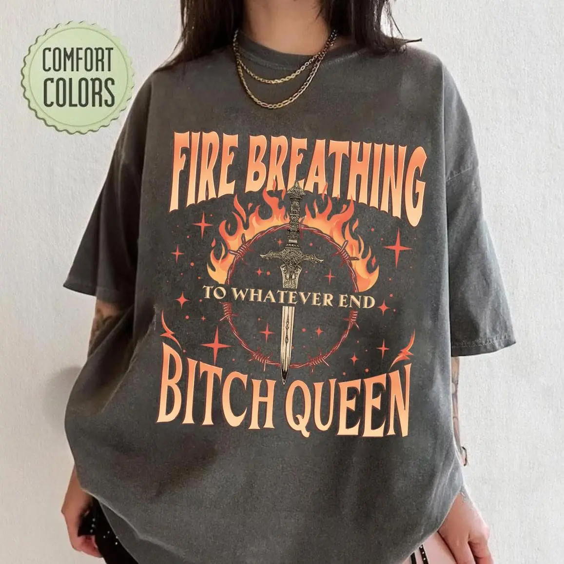 Fireheart Throne Of Glass Comfort Colors Shirt, Fire Breathing, Kingsflame Shirt, Aelin Galathynius Quote, Fresh Styles, Updated for Today, Trendy Outfits, Stay Ahead of the Game