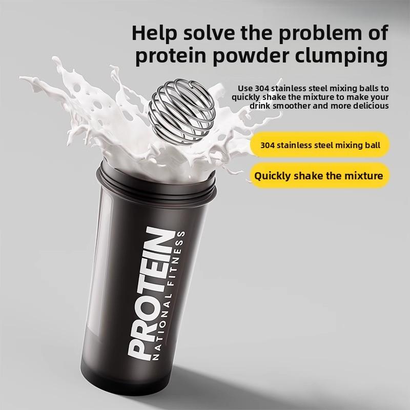 Protein Shaker Bottle 600ml with Mixing Ball BPA Free Leak Proof Sports Water Cup for Gym Fitness Workout Strength Training Muscle Building Nutrition Drink All-day Comfort Summer Essential Fitness Gear Free one sports headband