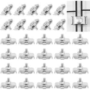 Stainless Steel Gridwall Joining Clip Connectors - 30 Sets, Panel Joining Clips, Wall Clamps for Grid Panels