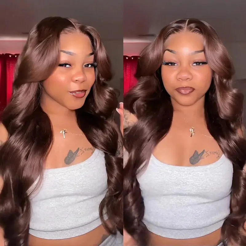 ISEE HAIR Chocolate Brown Color Face-Framing Layered Cut Body Wave Wig 9x6 Wear Go Glueless Human Hair Wigs Pre-Plucked Natural Hairline Invisible Knots #ISEECrochetNewArrivals #SummerVibes