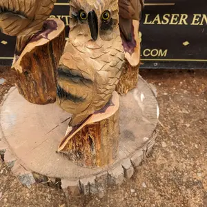 Hand Carved Owl Decor for Rustic Home