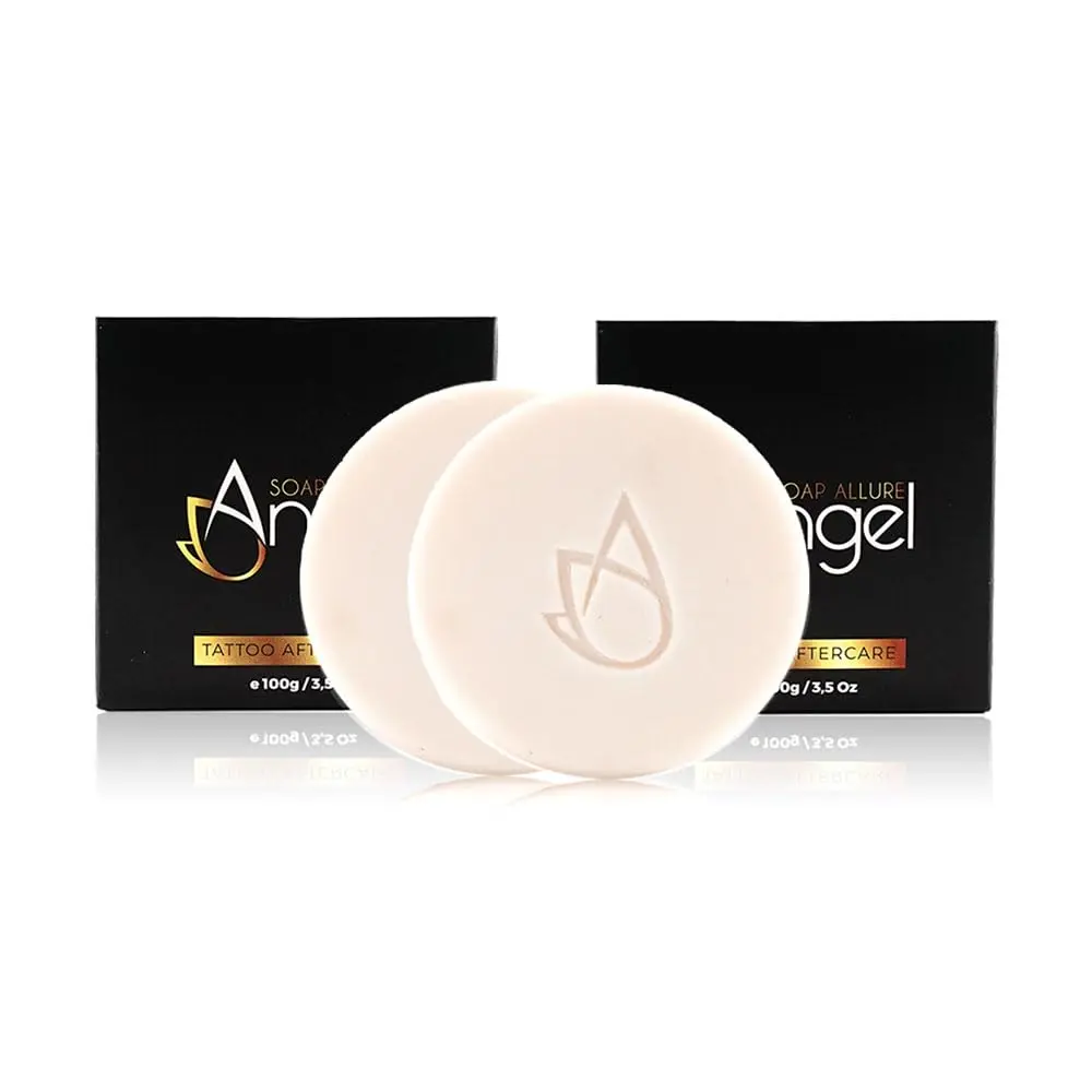 Angel Soap Allure – Premium Tattoo Aftercare Soap Bar 100g with Aloe Vera, Centella Asiática, Manuka Oil & Dragon’s Blood / Pack of 2
