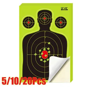 5/10/20Pcs 12x18" Reactive Splatter Shooting Targets, Self-Adhesive High-Vis Silhouette for Gun Range & Firearm Practice
