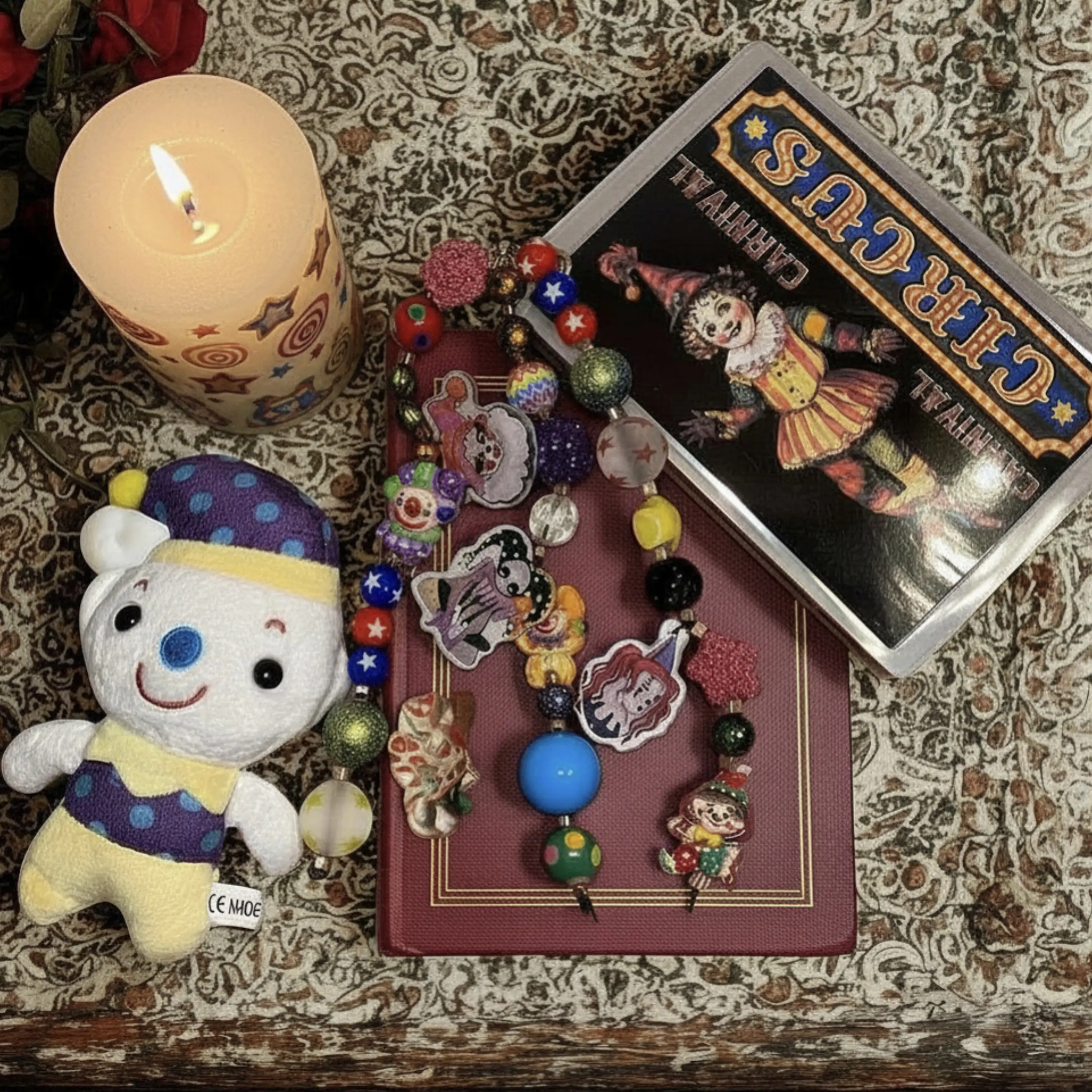 Carnival Junk Journal Charm | Handmade Clown Charm | Vintage Junk Journal Accessory