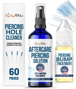 BodyJ4You - Piercing Cleaning Kit - Natural Oils For Bumps & Keloids Gentle Oral Cleanser Cleansing
