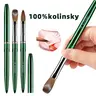 100%Kolinsky Acrylic Nail Brush Good Quality Nail Art Design Mink Brush Wood Handle Gel Builder Manicure Brush Drawing Tools Nail Care Tool Nail Supplies