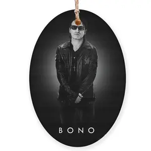 U2 Bono painting ornament, Ceramic and Acrylic Ornament, Christmas tree decor, Xmas gift