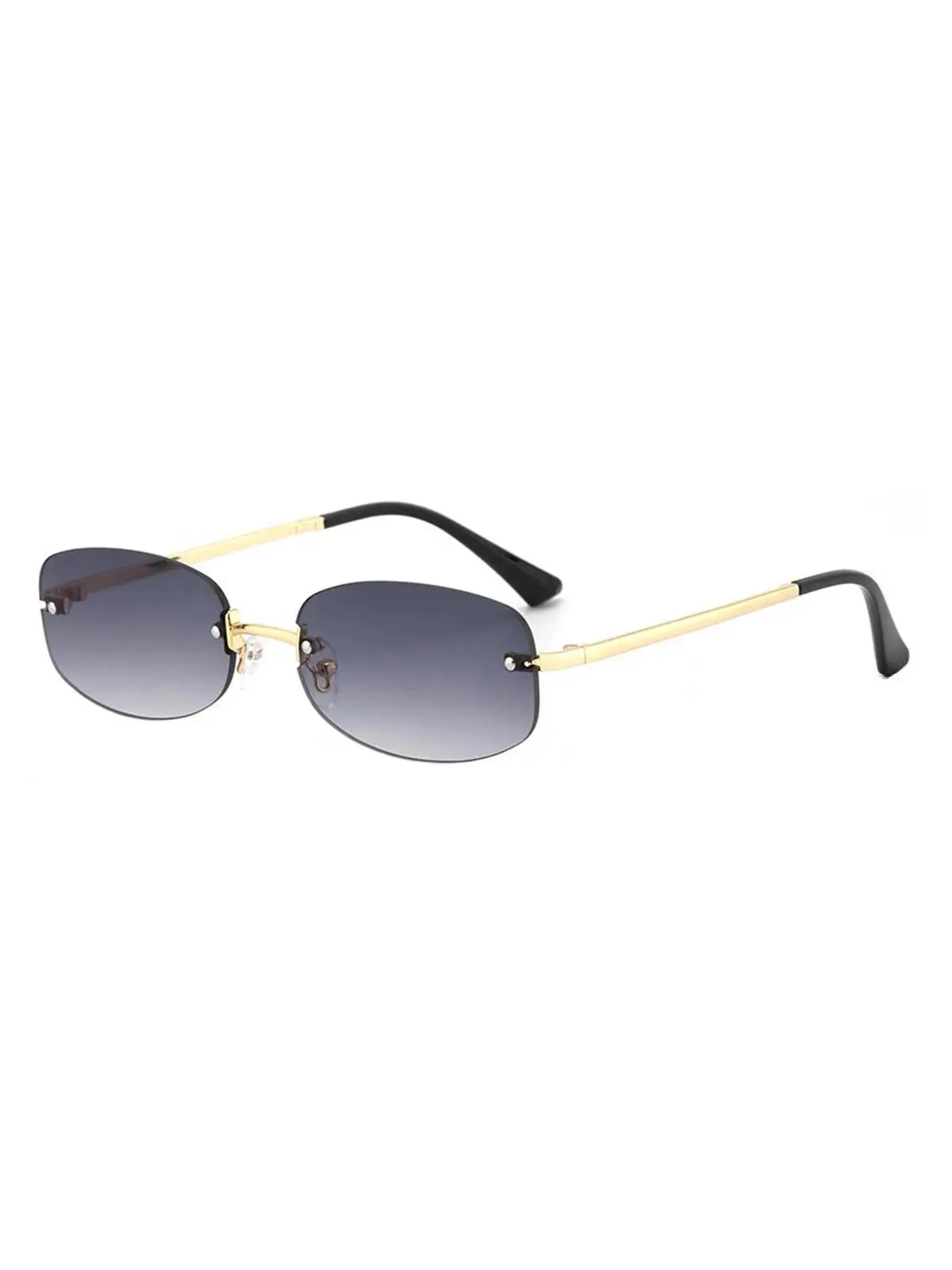 New gold frame black gray sunglasses with UV protection and strong light, high-end feel