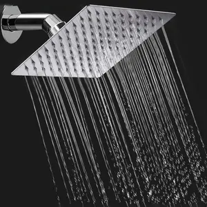 Rain Shower Head, 1 Count Universal Large Area Shower Head, 360 Degree Rotation Square Rain Shower Head, Bathroom Accessories, Summer Gifts, Bathroom Accessories, Rainfall Shower Head