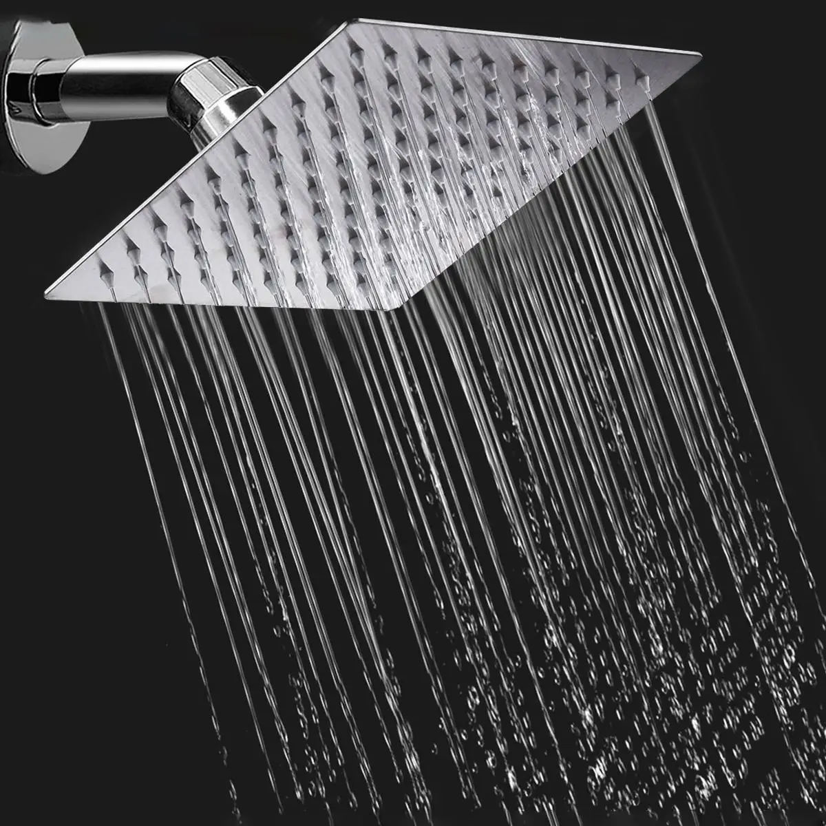 Rain Shower Head, 1 Count Universal Large Area Shower Head, 360 Degree Rotation Square Rain Shower Head, Bathroom Accessories, Summer Gifts, Bathroom
