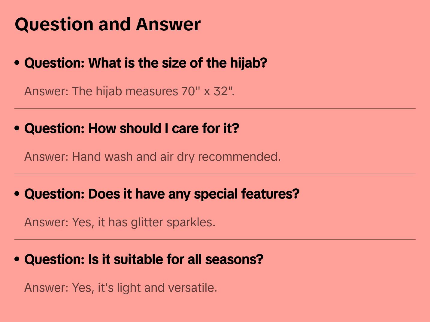 Cotton Viscose Hijab with Glitter - Coral