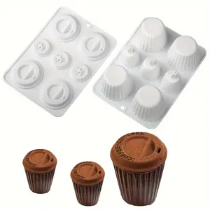 Silicone Cake Molds Set, 2 Piece Striped Coffee Cup Design, Chocolate Mousse Baking Tools, Party Dessert Making Supplies, Kitchen Essentials, Reusable Chocolate Mold