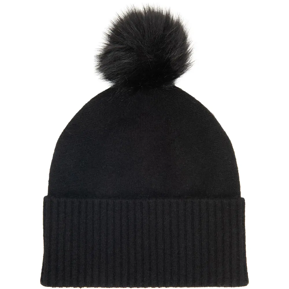 Frye Womens Boiled Beanie Faux Pom Casual Casual - Black