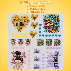 UVDTF Pages 16 Stickers - Adhesive UVdtf Decal