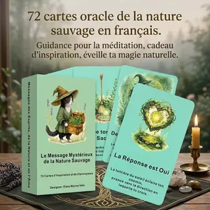 French Wild Nature Oracle Cards, 72 Tarot Series, Tarot Card Deck, Divination Tool, Intuition Guidance, Meditation Spiritual Tool, Mystical Gift for Friends