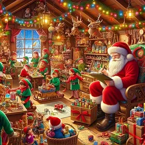 Santa Claus Pattern DIY Diamond Arts Colorful Painting Kit without Frame, 5D Diamond Arts Colorful Painting Kit, DIY Wall Art Decor for Home, Diamond Painting Kits